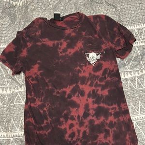 Red/maroon/white shirt